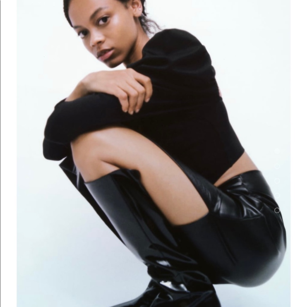Tall Black Patent Finish Zara Boot